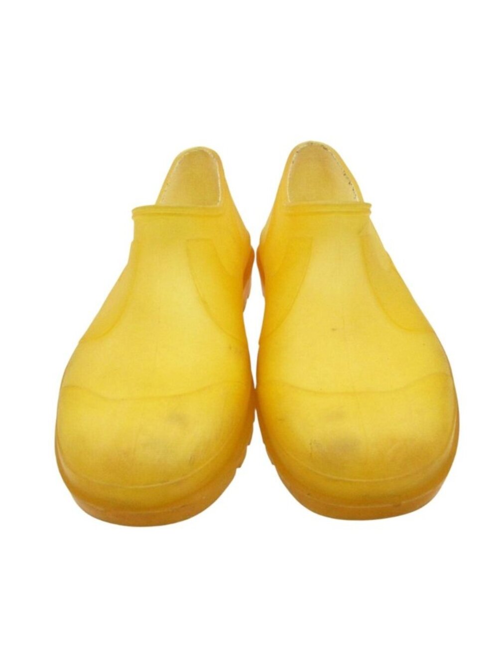 Chanel Sandals Back Logo Rubber Clog Shoes Short Rain Boots Lug Sole Yellow
